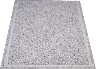Amazon Basics Less-Mess Litter Trapping Cat Litter Box Mat, 24 x 35 Inches, Grey, Pack of 10