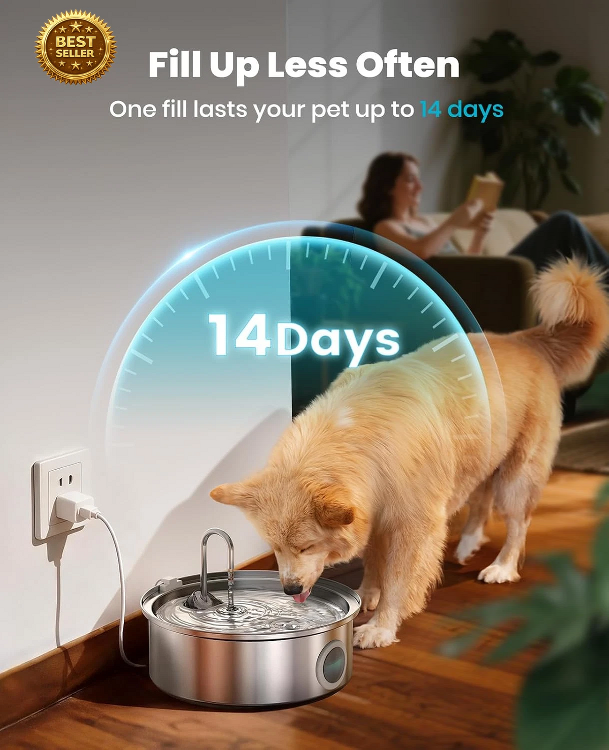 7L/230Oz Dog Water Fountain for Multi-Pet Household,Pwf002