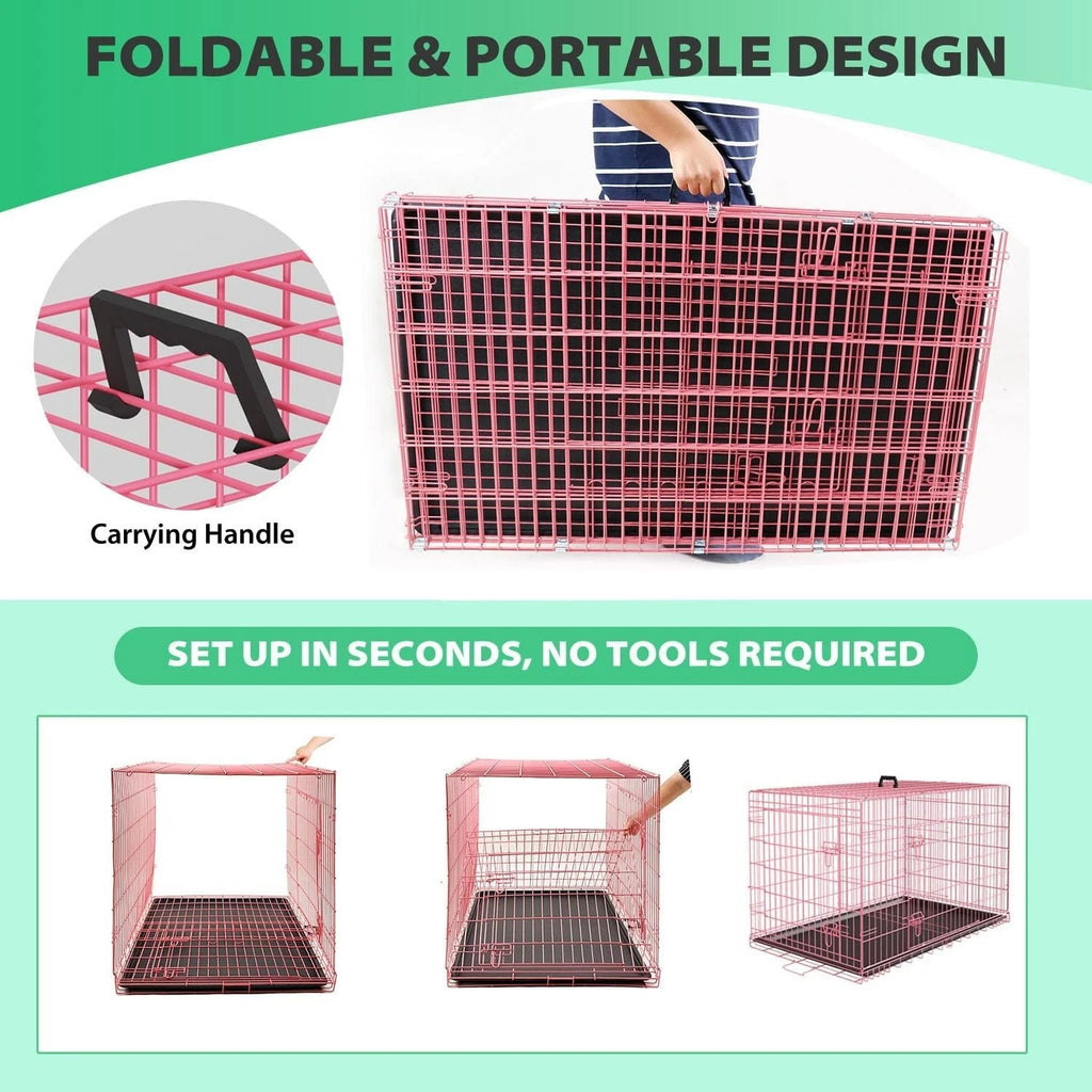 18,24,30,36,42,48 Inch Dog Crates for Large Dogs Folding Mental Wire Dog Kennels