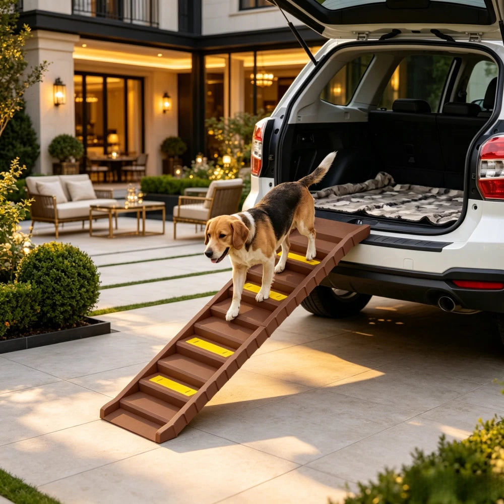Foldable Dog Stairs Ramp for Car Truck SUV, for Large Medium Small Dogs Travel