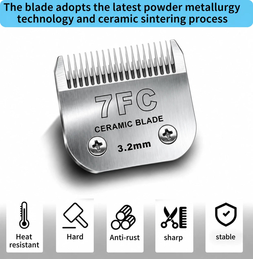 Detachable Pet Dog Grooming Ceramic Blades for Andis Oster Wahl KM10 Series
