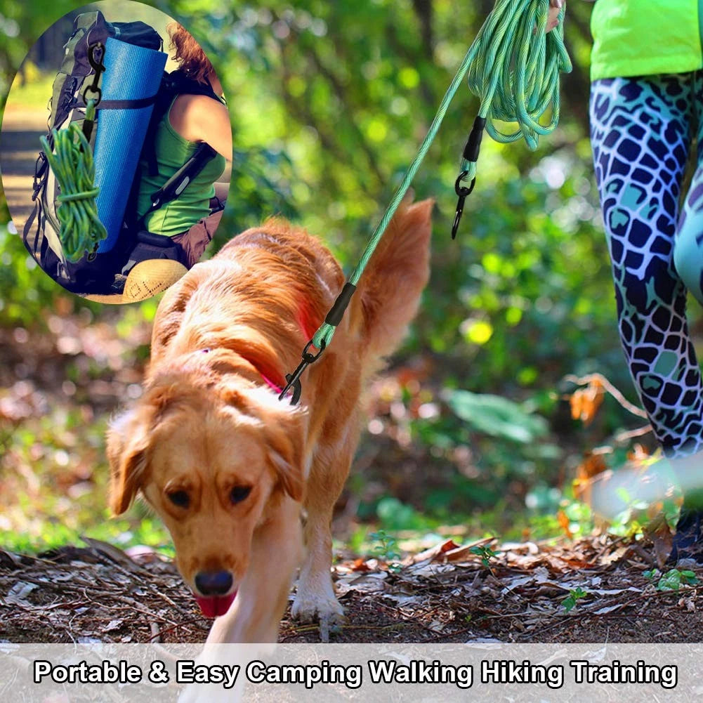 Heavy Duty Dog Tie Out Tether Long Training Leash Outdoor Yard Camp Rope Lead