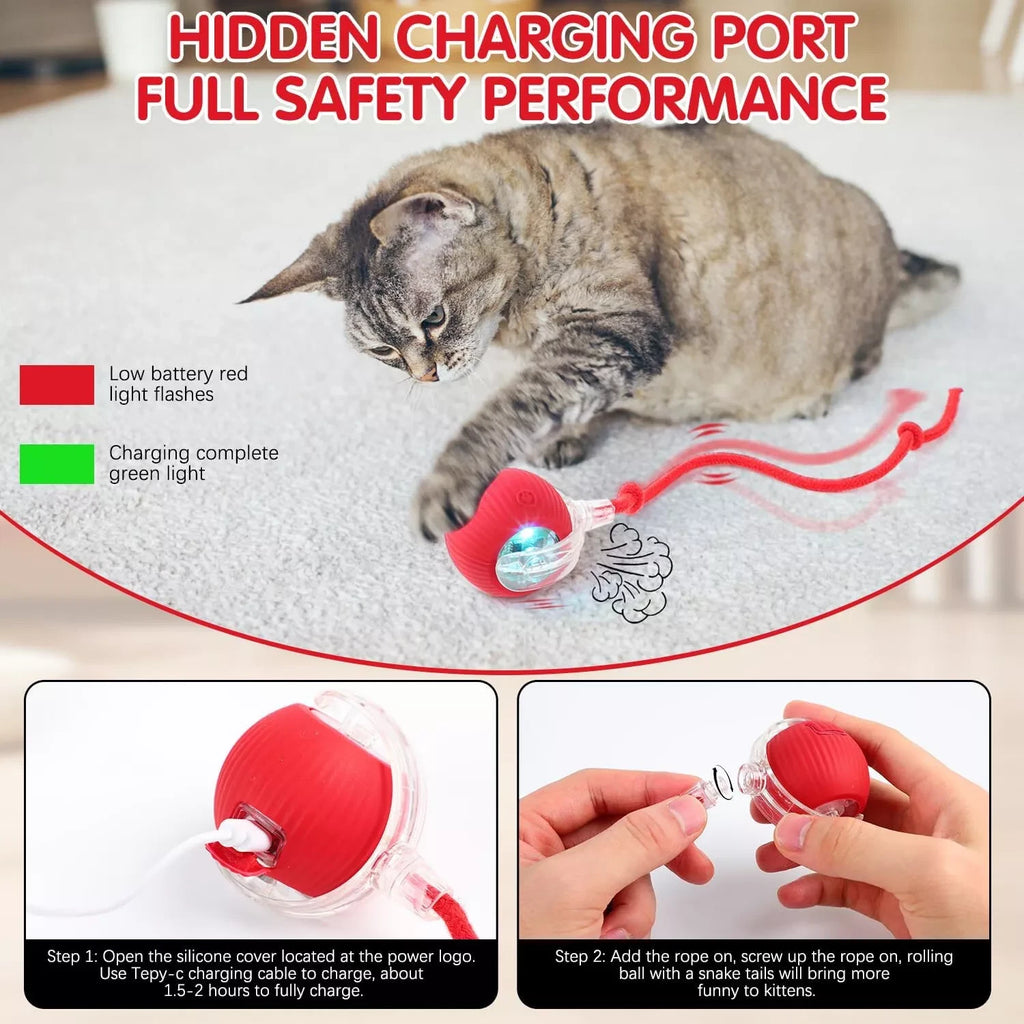 Automatic Rolling Ball Smart Cat Dog Toy Electric Pet Self-moving Kitten lot