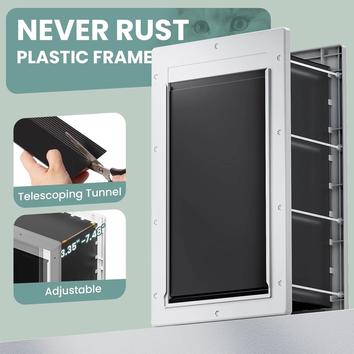 Dog Door 3 Flap, Plastic Dog Door for Wall, Large Doggy Door, Dogie Door