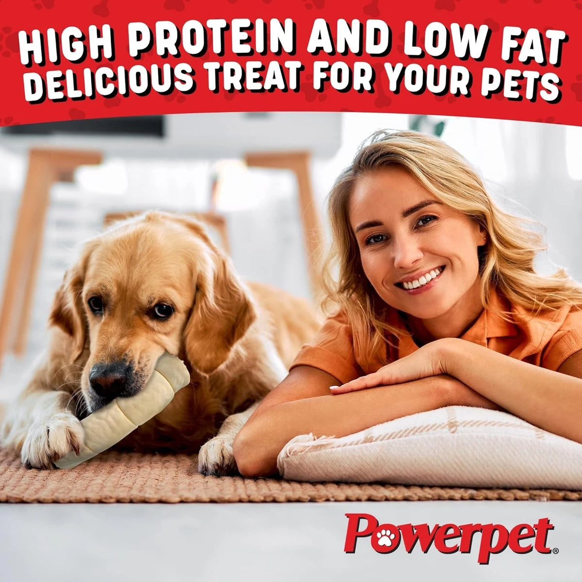Powerpet: Beef Cheek Rolls 8-10" BULK Natural Dog Chews- Improve Dental Hygiene
