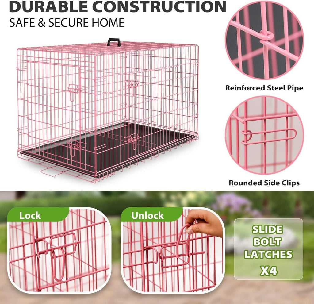 18,24,30,36,42,48 Inch Dog Crates for Large Dogs Folding Mental Wire Dog Kennels