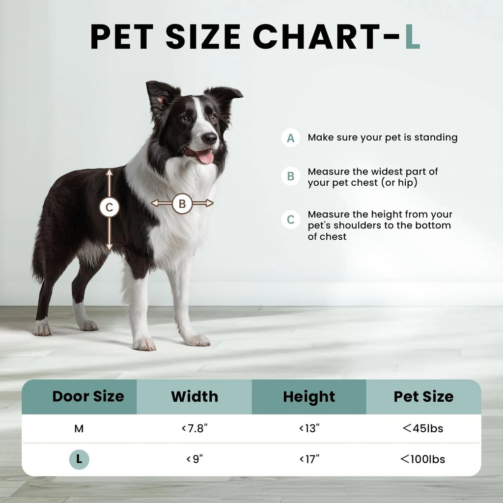 Dog Door 3 Flap, Plastic Dog Door for Wall, Large Doggy Door, Dogie Door