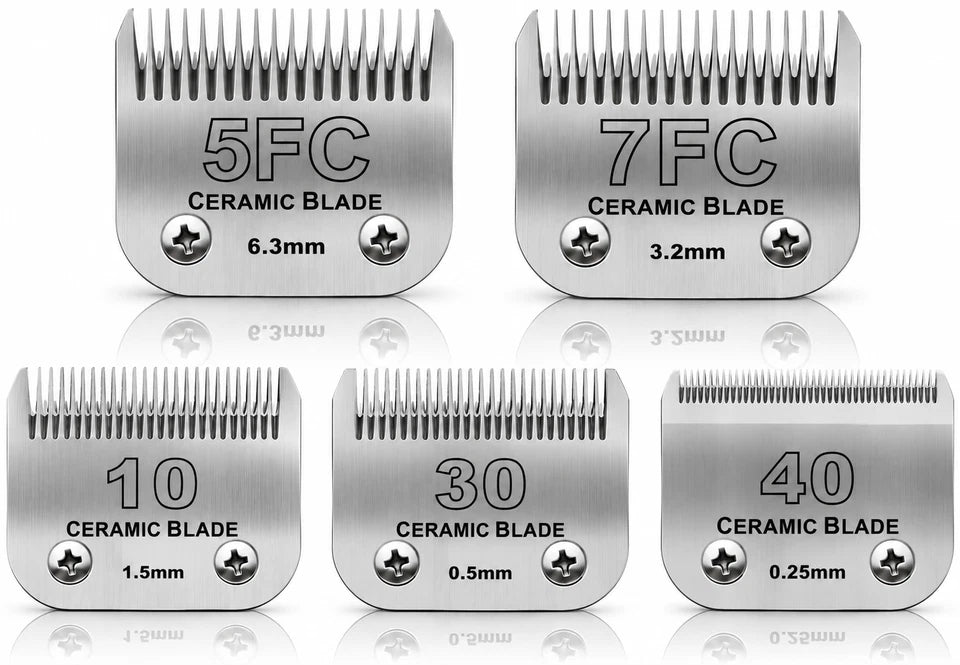 Detachable Pet Dog Grooming Ceramic Blades for Andis Oster Wahl KM10 Series
