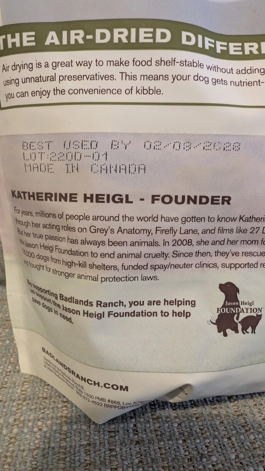 Badlands Ranch Superfood 2X Beef Formula Air Dried Dog Food Exp date 02/08/2028