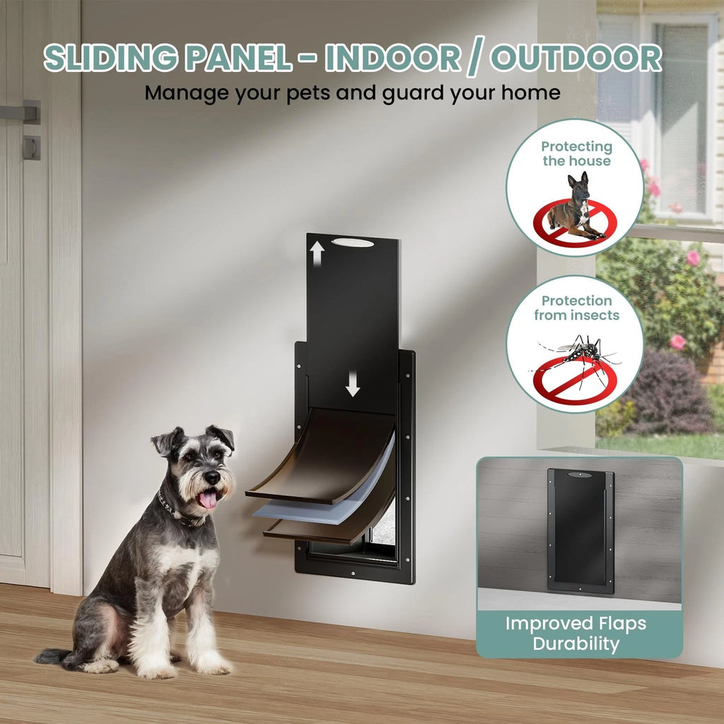 Dog Door 3 Flap, Plastic Dog Door for Wall, Large Doggy Door, Dogie Door