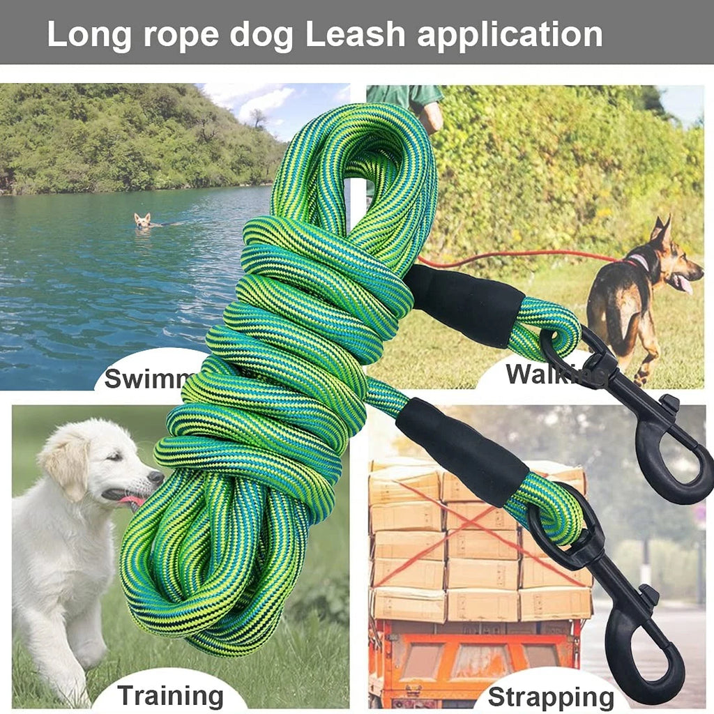 Heavy Duty Dog Tie Out Tether Long Training Leash Outdoor Yard Camp Rope Lead