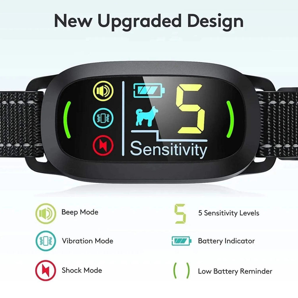 \[Houndware\] Multi-Functional Anti-Bark Collar - IP67, Dual Sensors, 4 Modes, Qui