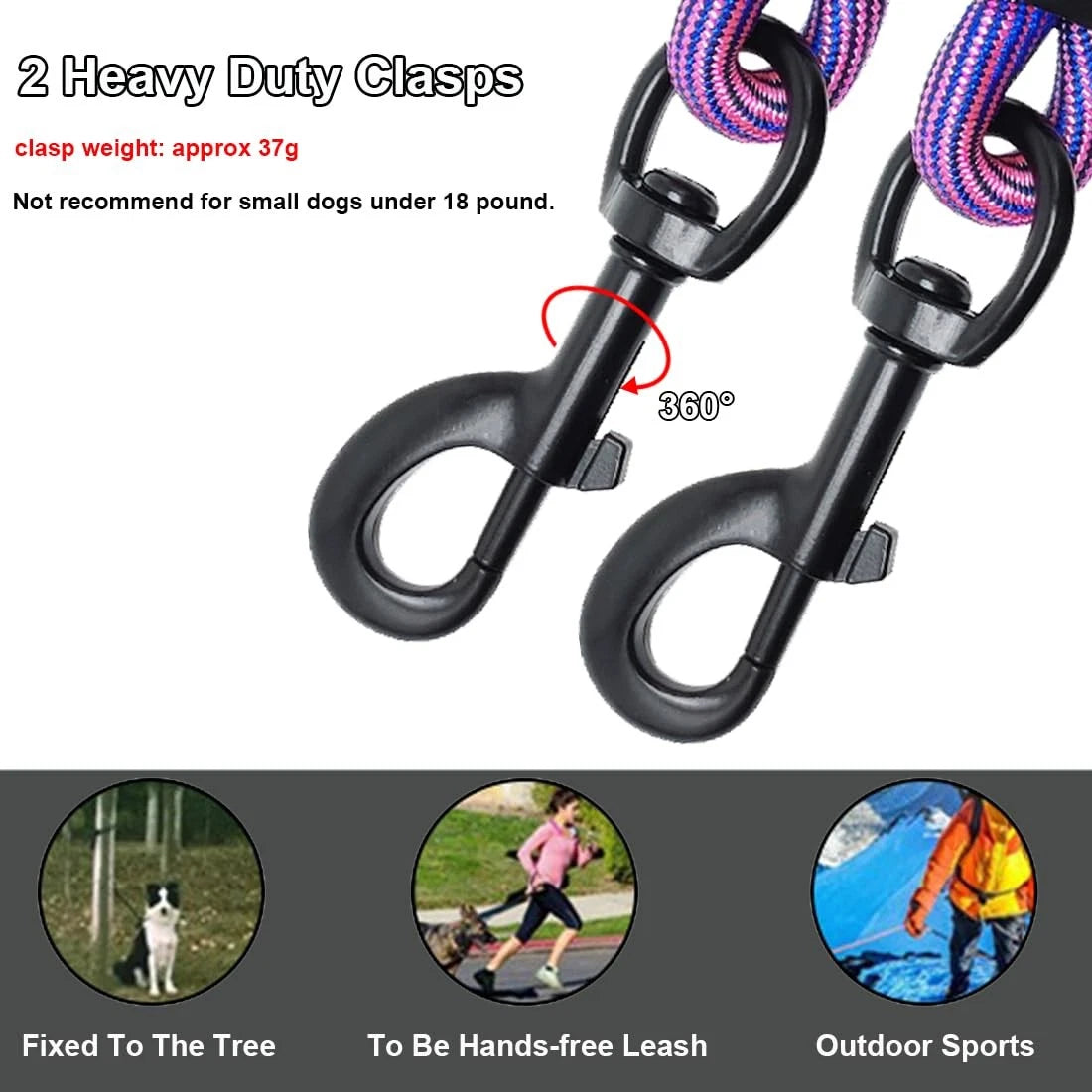 Heavy Duty Dog Tie Out Tether Long Training Leash Outdoor Yard Camp Rope Lead