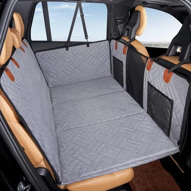 Hard Bottom Dog Car Back Seat Cover Waterproof Hammock w/Side Flap for SUV Truck