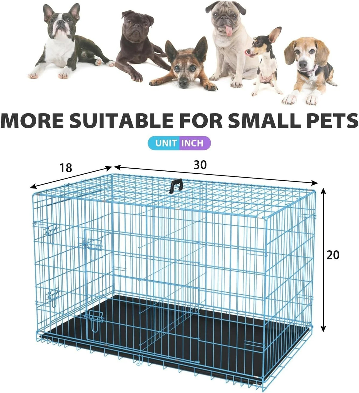 18,24,30,36,42,48 Inch Dog Crates for Large Dogs Folding Mental Wire Dog Kennels