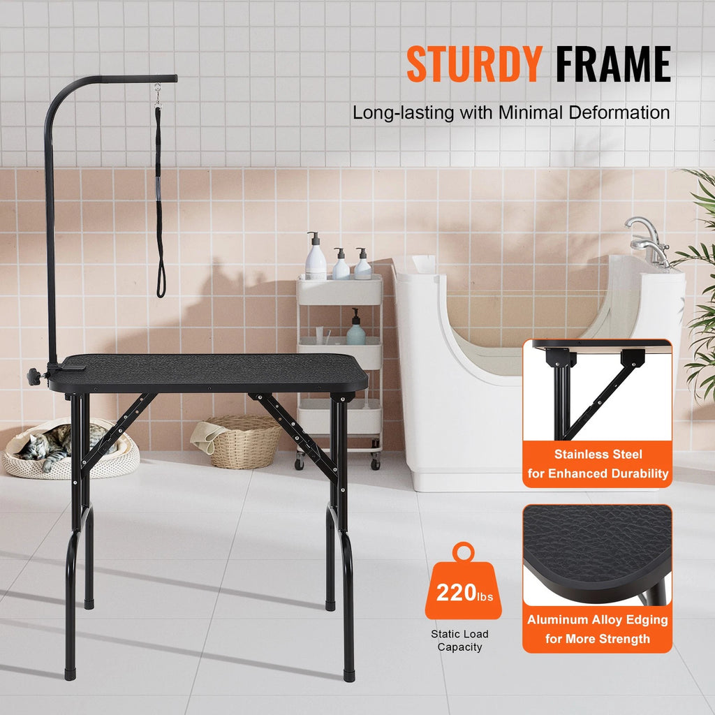 Uimoso Pet Dog Cat Grooming Table Arm with Clamp 32'' Foldable Adjustable Height