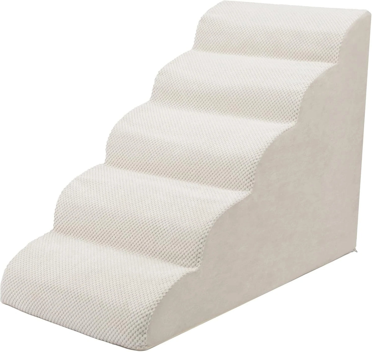 5-Tier Foam Dog Stair Extra Wide Non-Slip Pet Ramp for High Bed & Couch & Window