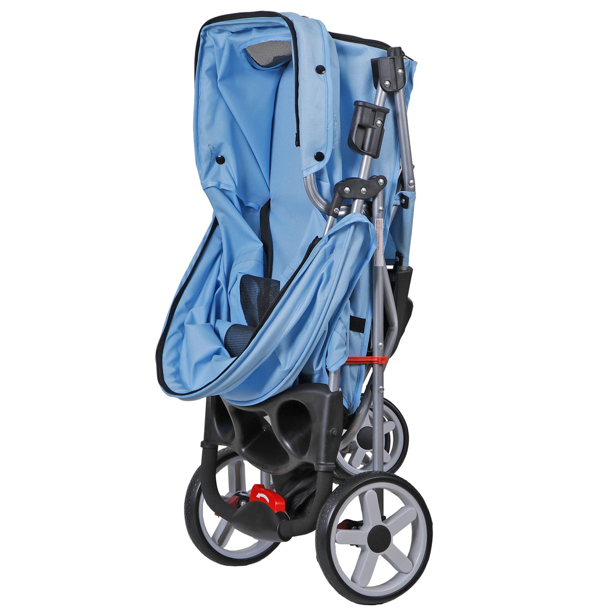 Dog Stroller 3/4-Wheels w/Storage Basket & Cup Holder Foldable Cat Pet Stroller