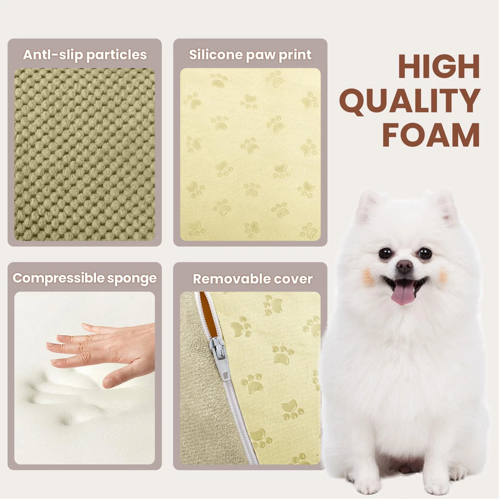 5-Tier Foam Dog Stair Extra Wide Non-Slip Pet Ramp for High Bed & Couch & Window