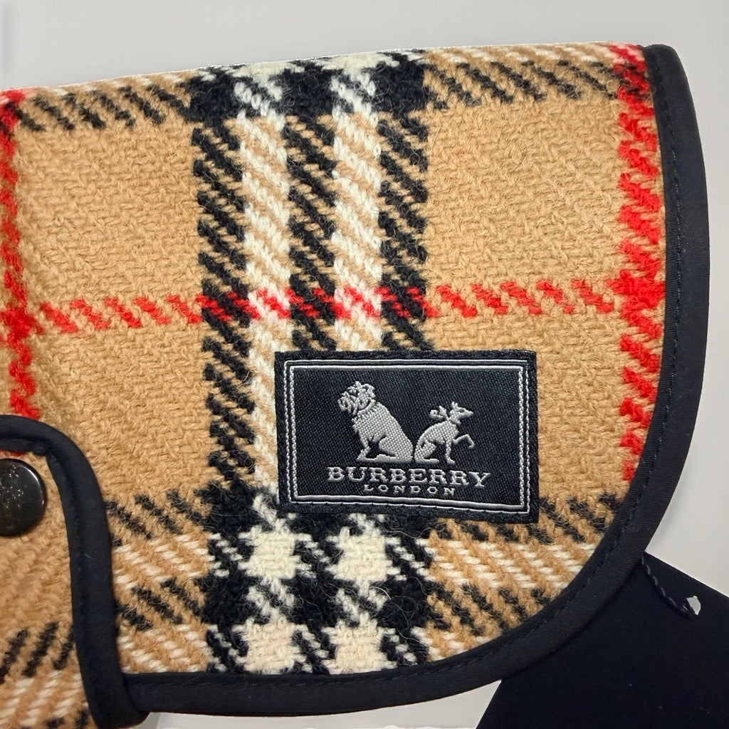Burberry Nova Check Wool Beige Dog Jacket Dog Coat Dog Wear Size 10" 25cm Unused