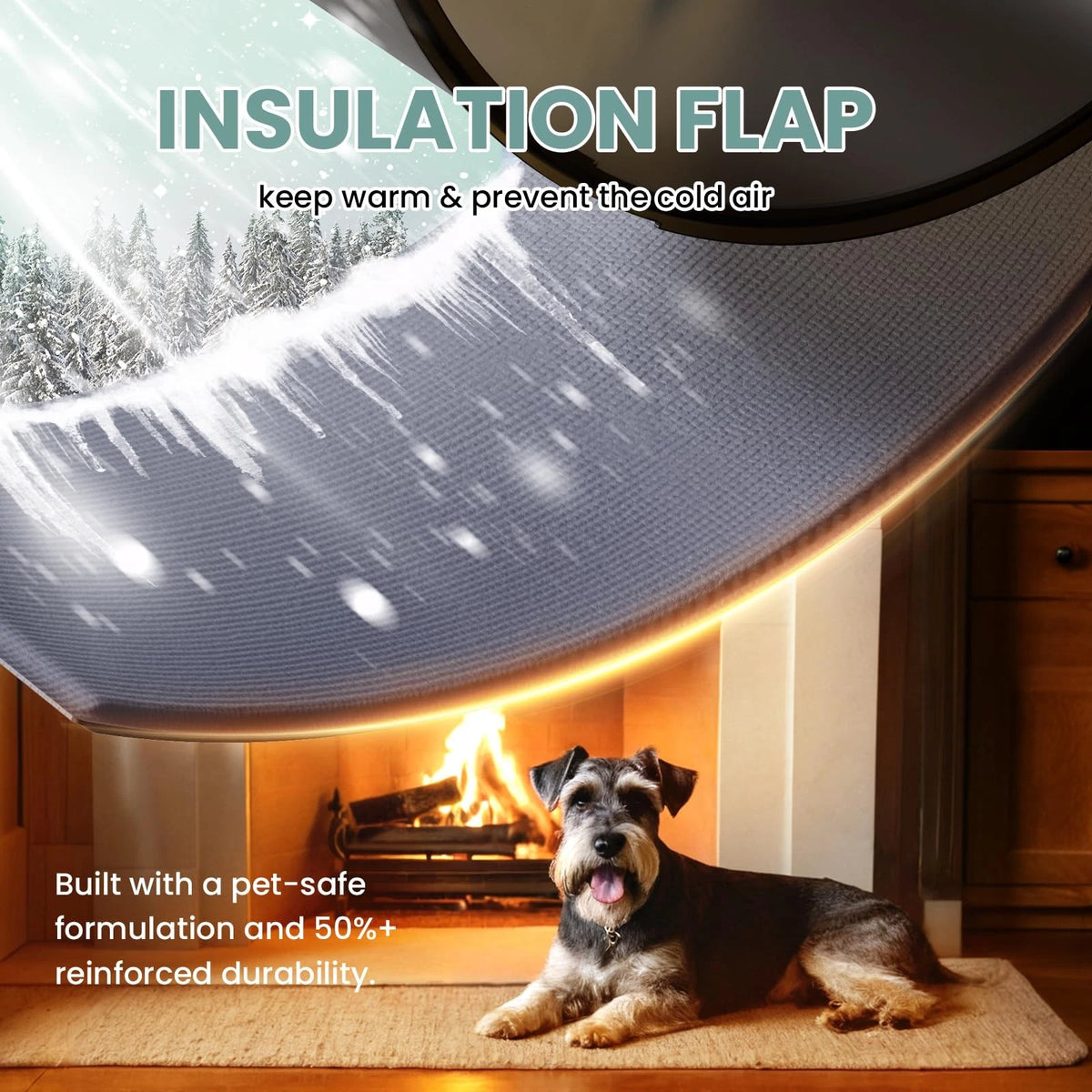 Dog Door 3 Flap, Plastic Dog Door for Wall, Large Doggy Door, Dogie Door