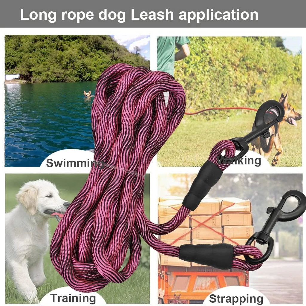 Heavy Duty Dog Tie Out Tether Long Training Leash Outdoor Yard Camp Rope Lead