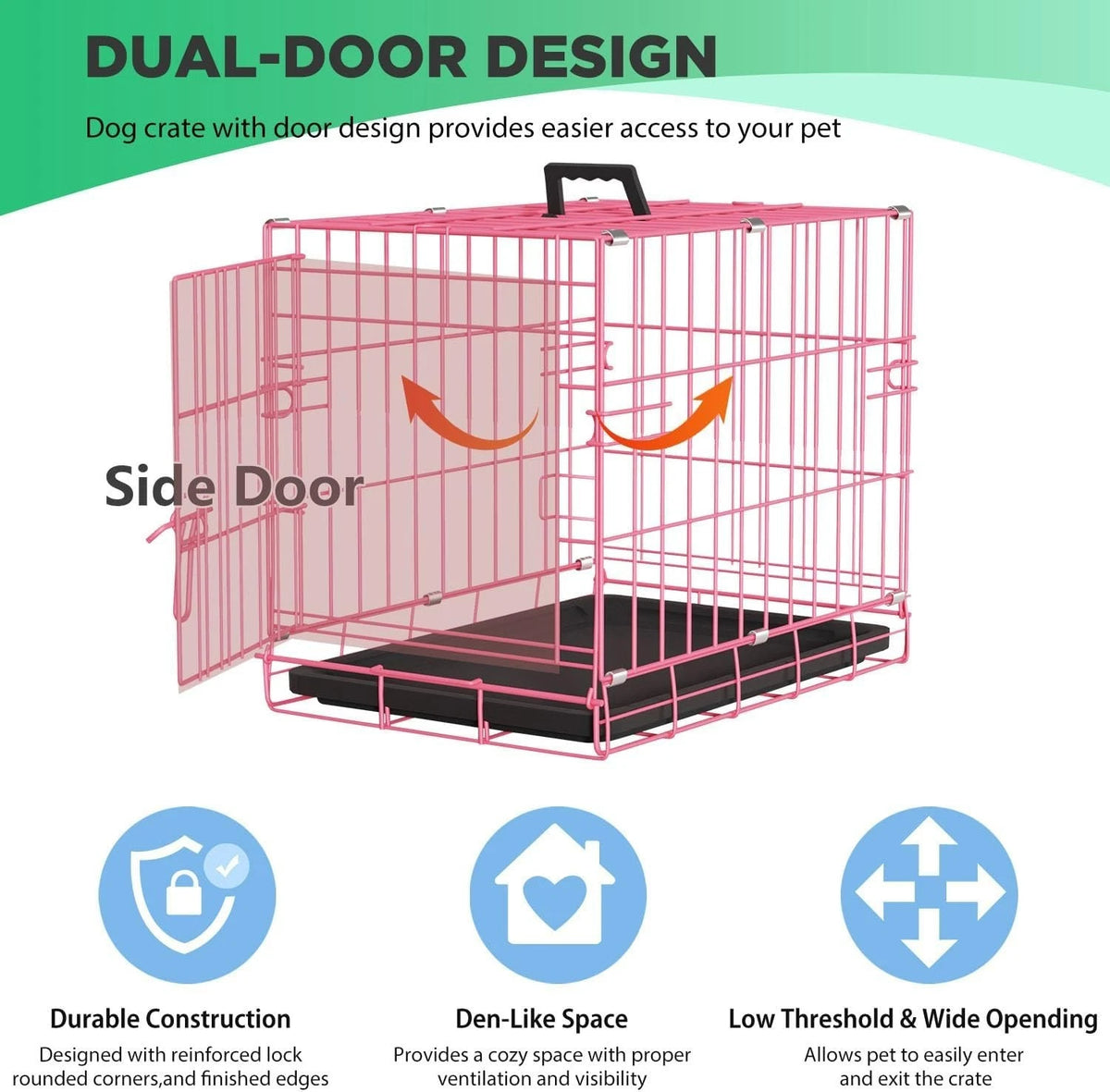 18,24,30,36,42,48 Inch Dog Crates for Large Dogs Folding Mental Wire Dog Kennels