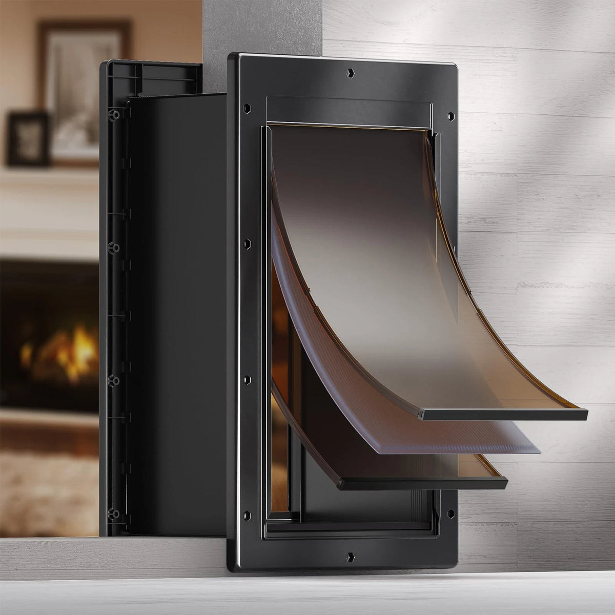 Dog Door 3 Flap, Plastic Dog Door for Wall, Large Doggy Door, Dogie Door
