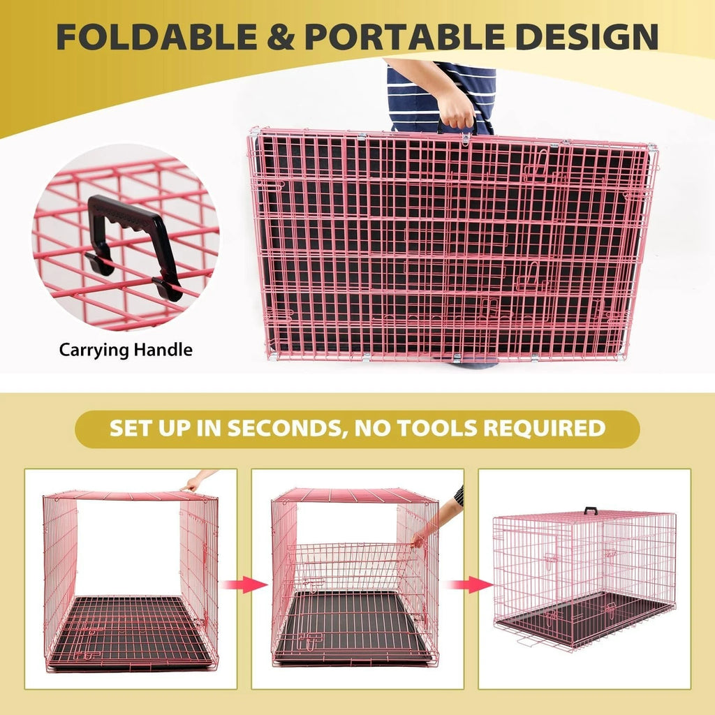 18,24,30,36,42,48 Inch Dog Crates for Large Dogs Folding Mental Wire Dog Kennels