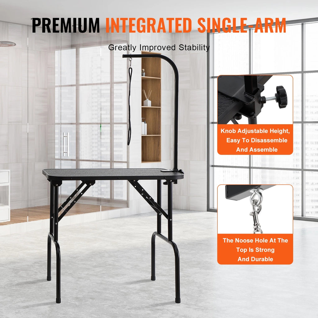 Uimoso Pet Dog Cat Grooming Table Arm with Clamp 32'' Foldable Adjustable Height