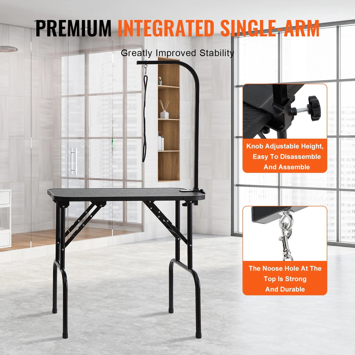 Uimoso Pet Dog Cat Grooming Table Arm with Clamp 32'' Foldable Adjustable Height