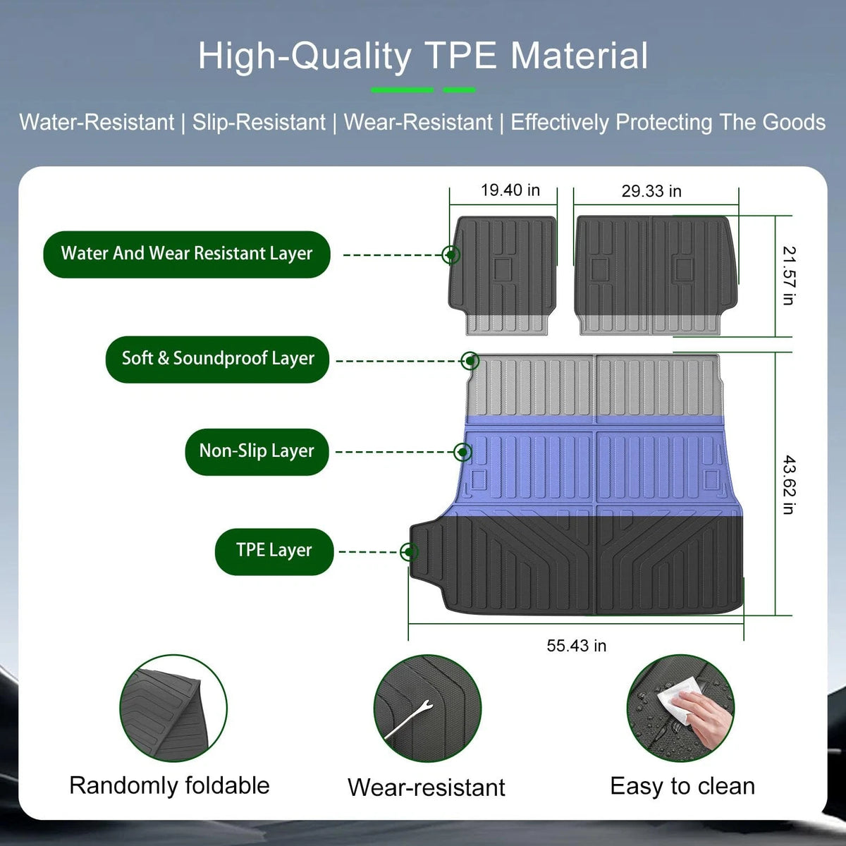 xipoqix 5 Seats Cargo Mat Compatible with 2025-2026 Toyota 4Runner