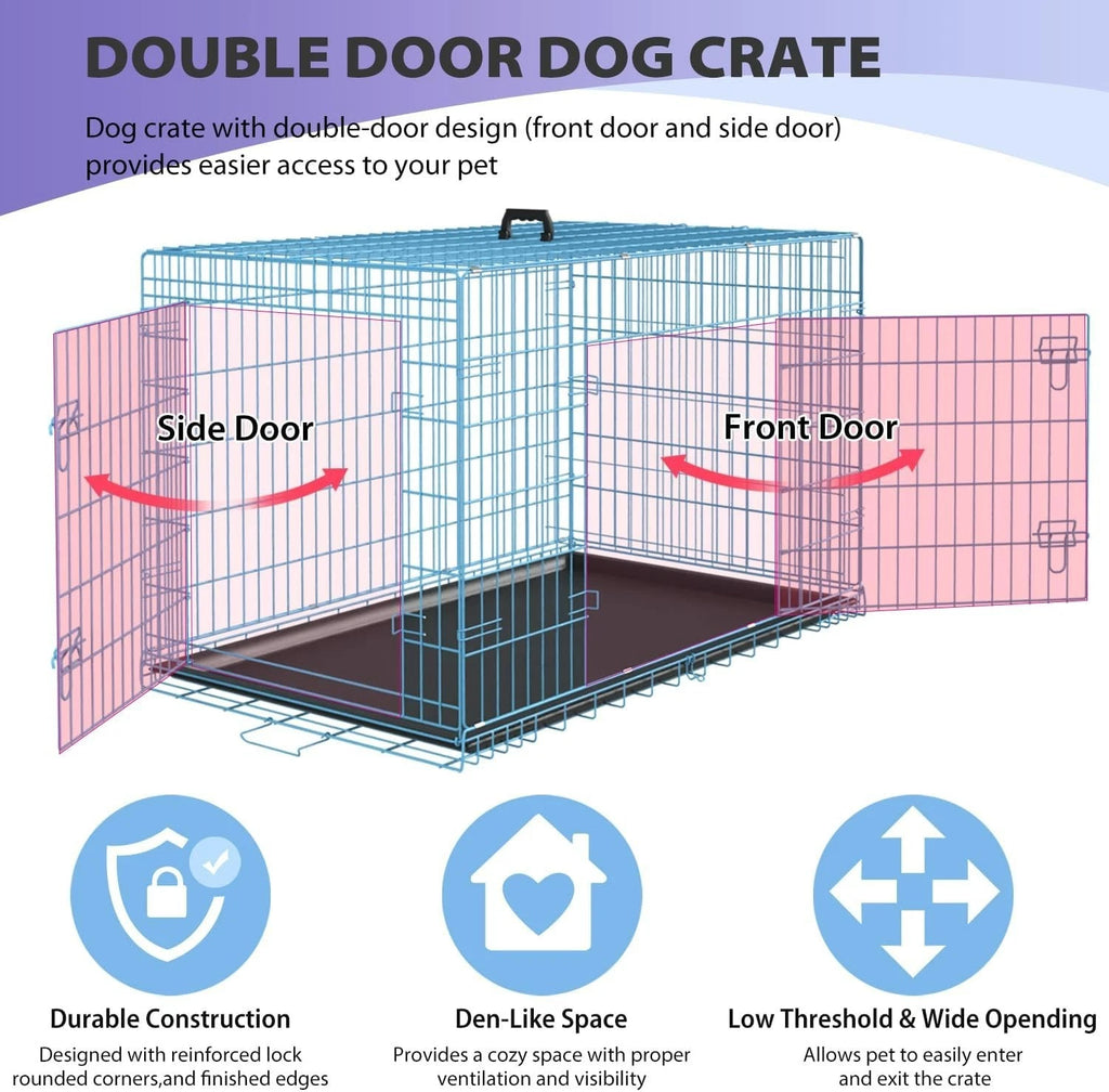 18,24,30,36,42,48 Inch Dog Crates for Large Dogs Folding Mental Wire Dog Kennels