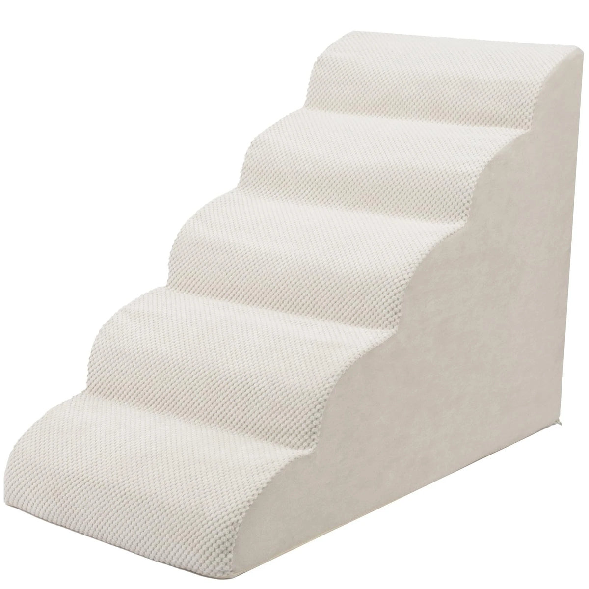 5-Tier Foam Dog Stair Extra Wide Non-Slip Pet Ramp for High Bed & Couch & Window