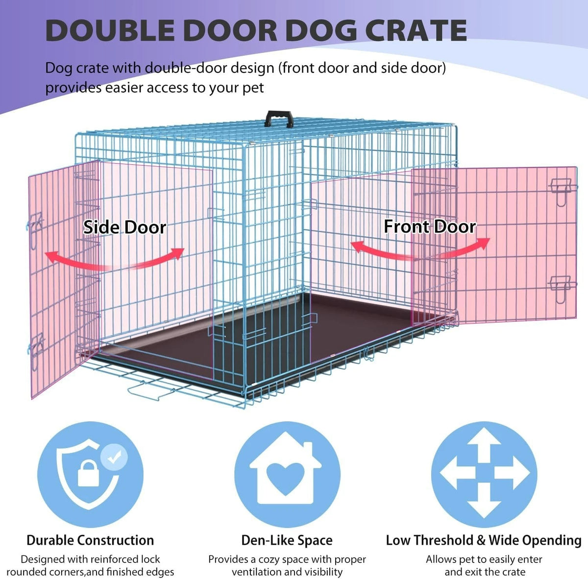 18,24,30,36,42,48 Inch Dog Crates for Large Dogs Folding Mental Wire Dog Kennels
