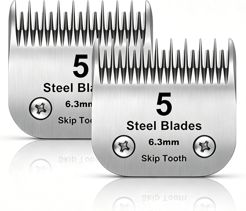Dog Grooming Blades for Andis Oster A5 Wahl KM10 Clippers (10 7 5 4 Skip Tooth)