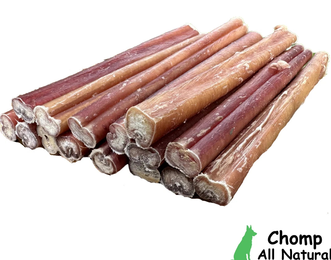 6" inch BULLY STICKS Natural Dog Treats Chews USDA & FDA Approved, By Chomp