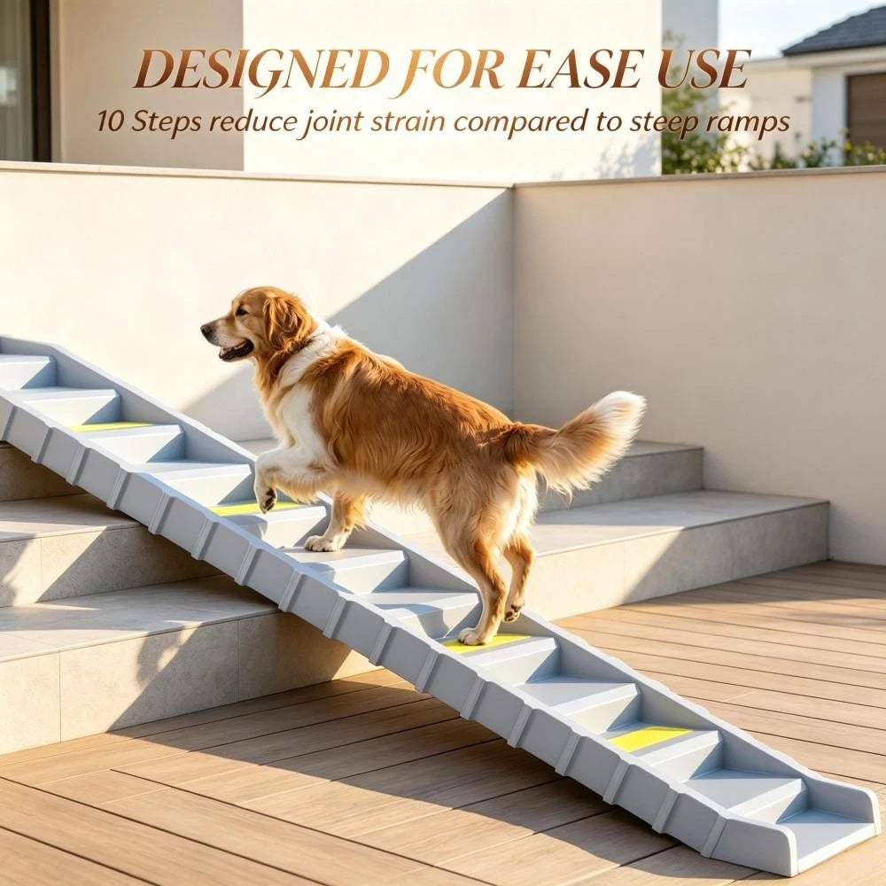 Foldable Dog Stairs Ramp for Car Truck SUV, for Large Medium Small Dogs Travel