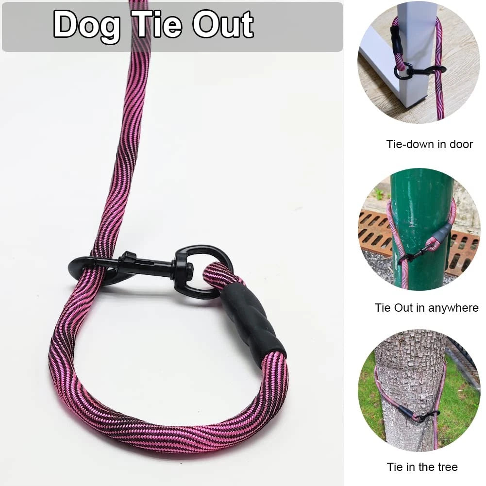 Heavy Duty Dog Tie Out Tether Long Training Leash Outdoor Yard Camp Rope Lead