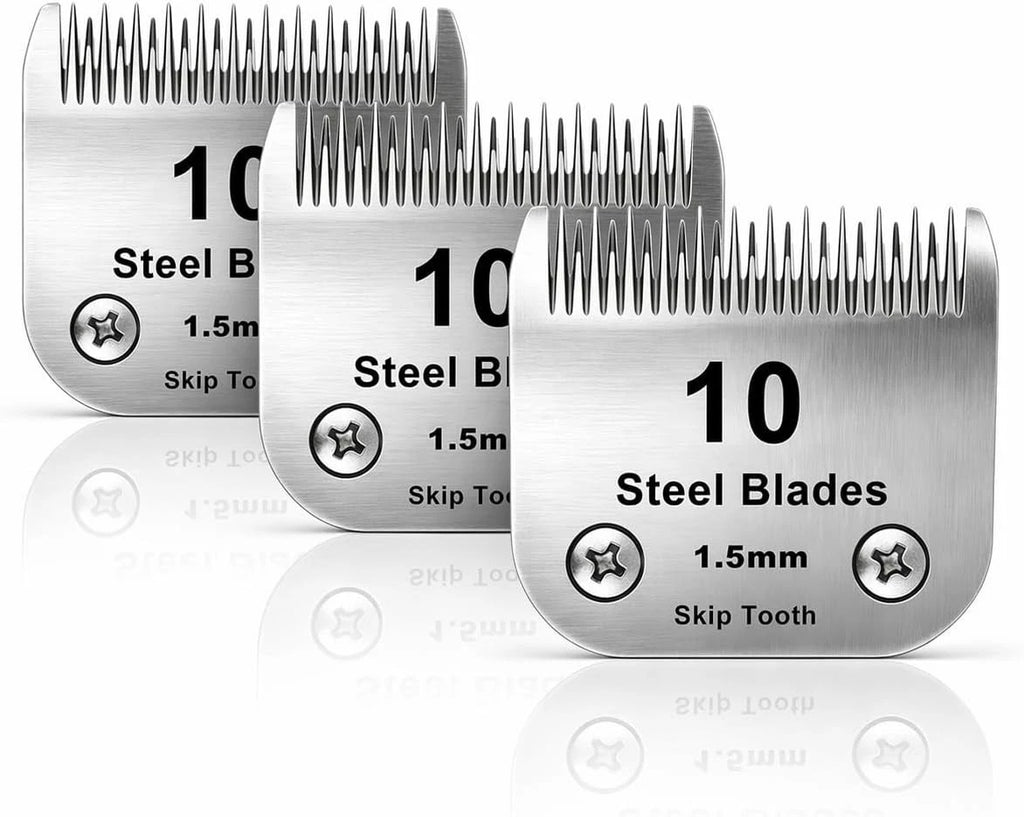 Dog Grooming Blades for Andis Oster A5 Wahl KM10 Clippers (10 7 5 4 Skip Tooth)