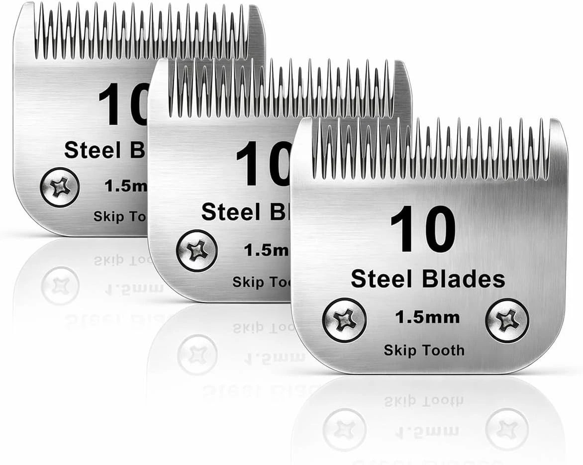 Dog Grooming Blades for Andis Oster A5 Wahl KM10 Clippers (10 7 5 4 Skip Tooth)