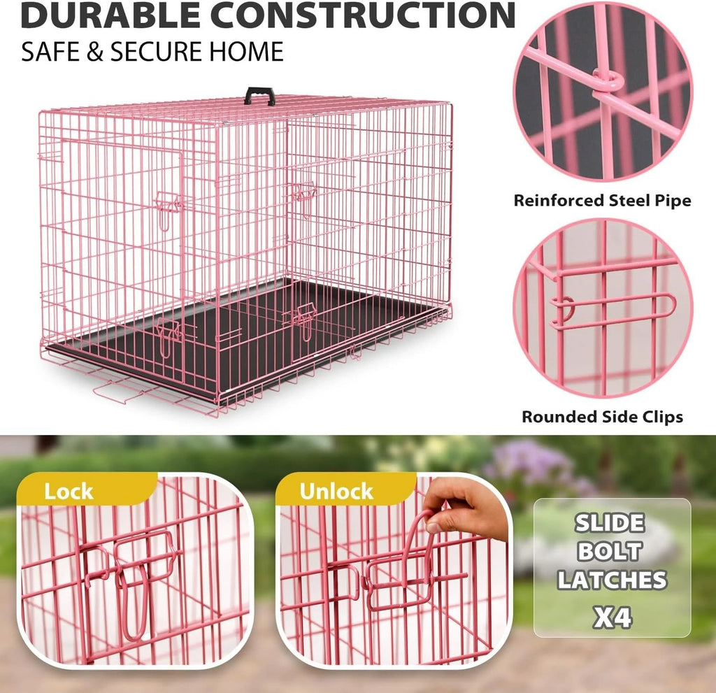 18,24,30,36,42,48 Inch Dog Crates for Large Dogs Folding Mental Wire Dog Kennels
