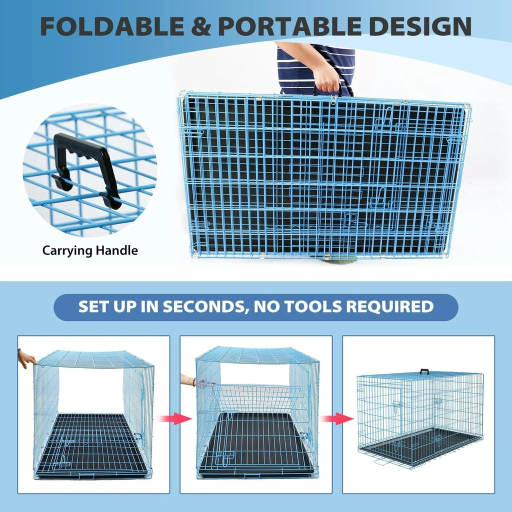 18,24,30,36,42,48 Inch Dog Crates for Large Dogs Folding Mental Wire Dog Kennels