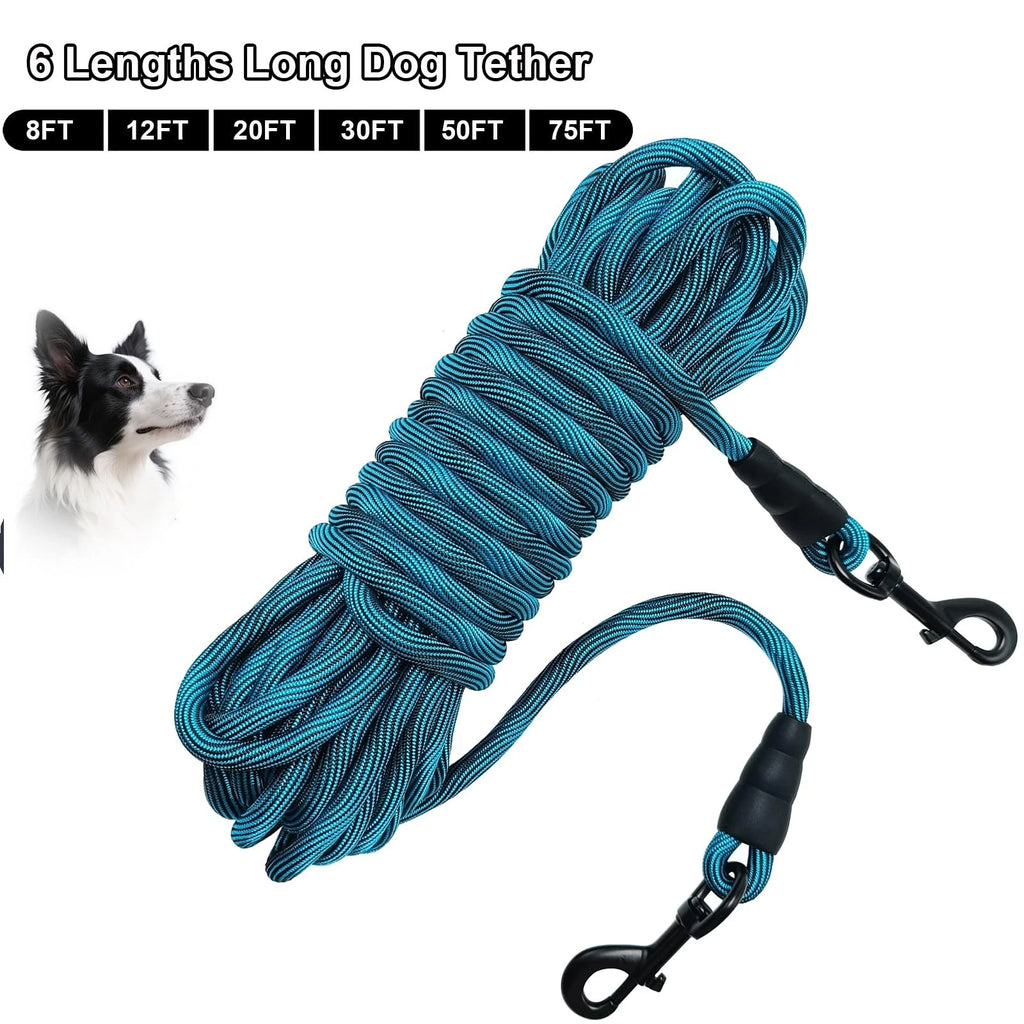Heavy Duty Dog Tie Out Tether Long Training Leash Outdoor Yard Camp Rope Lead