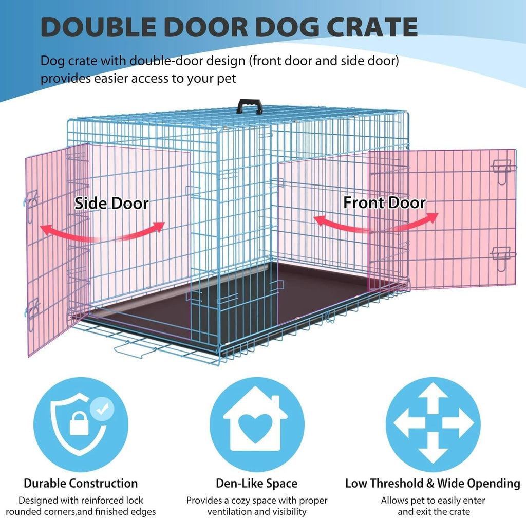 18,24,30,36,42,48 Inch Dog Crates for Large Dogs Folding Mental Wire Dog Kennels