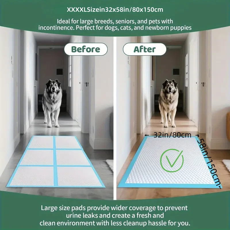 NIEDEO 50/100PCS 32" x 58" Extra-large size Housebreaking Dog PEE Pads