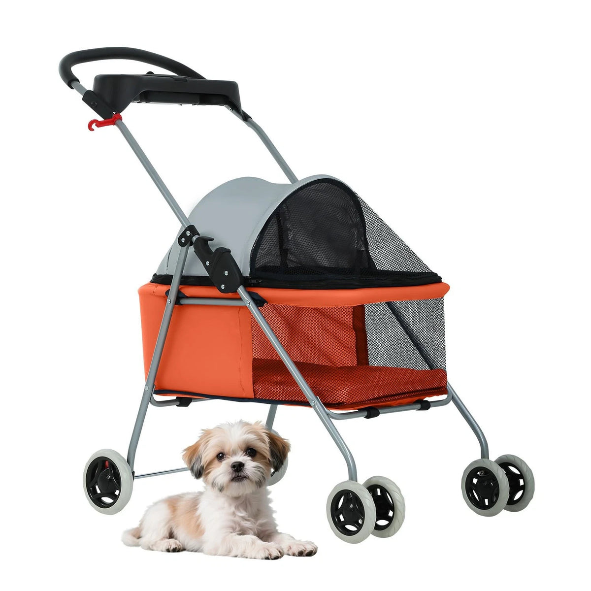 Pet Stroller 4 Wheels Posh Folding Waterproof Portable Travel Cat Dog Stroller