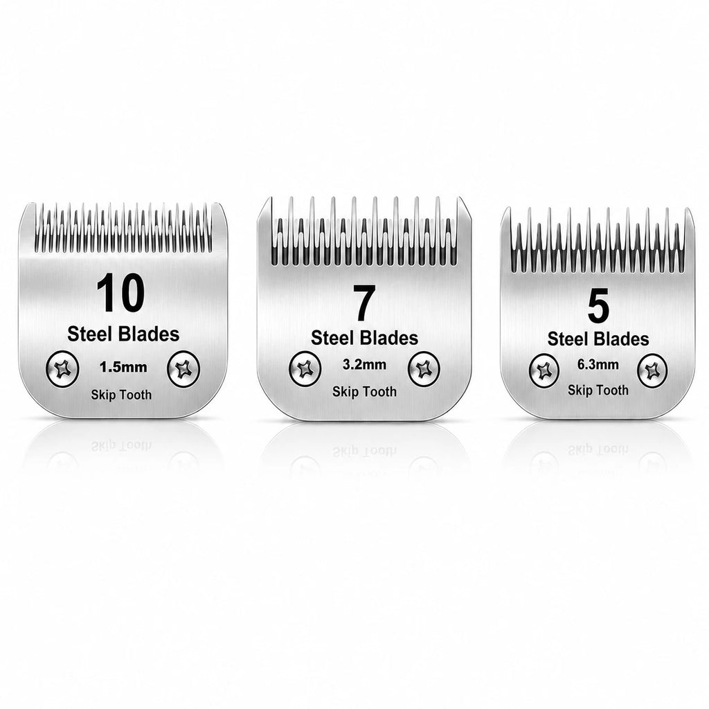 Dog Grooming Blades for Andis Oster A5 Wahl KM10 Clippers (10 7 5 4 Skip Tooth)