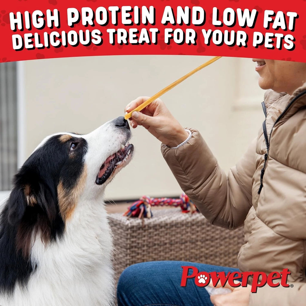 Powerpet-Bully Sticks 12" Steer-100% Natural Dog Chews & Treats, BRC Certified