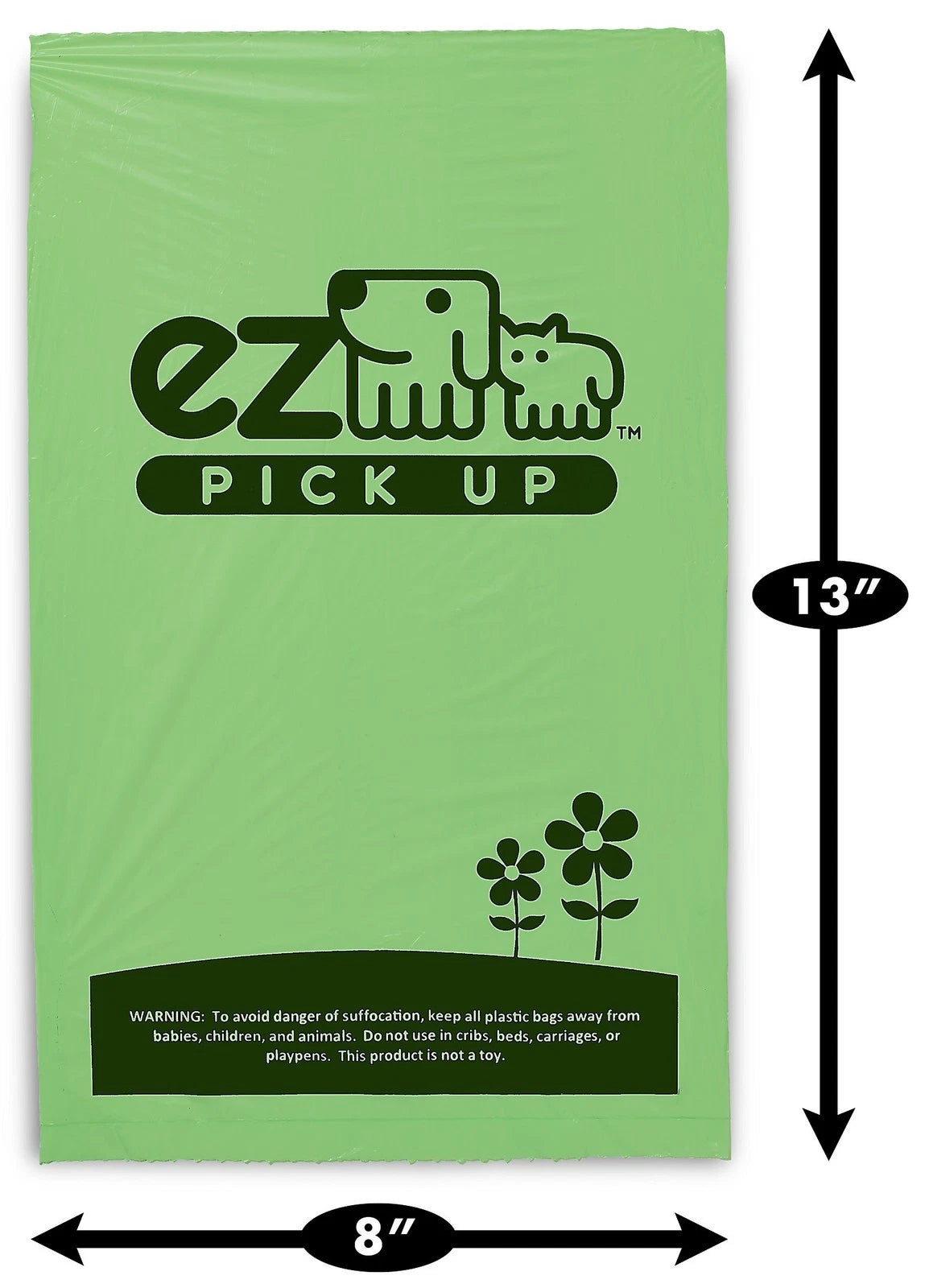 1000 Pet Waste Disposal Dog Poop Bags, EZ Pickup Bags Green (Single roll, not on